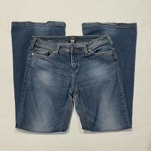 Silver Jeans Dark Blue Flare & Wide Leg Women's Jeans